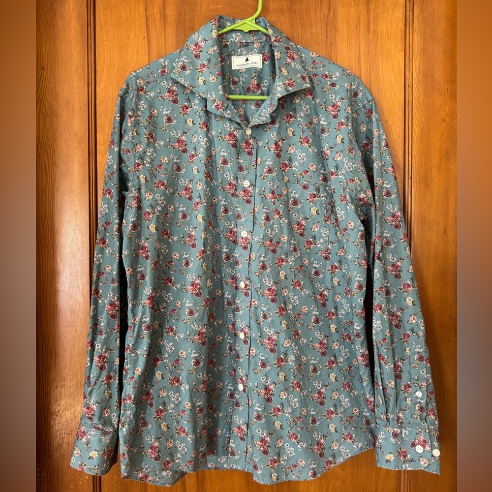 Southern Pines Men's Floral Long-Sleeve Button-Up Shirt